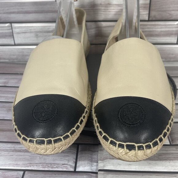 Tory Burch Women's Nappa Leather Color Block Flat Espadrille Flats Size 10 - Picture 4 of 12